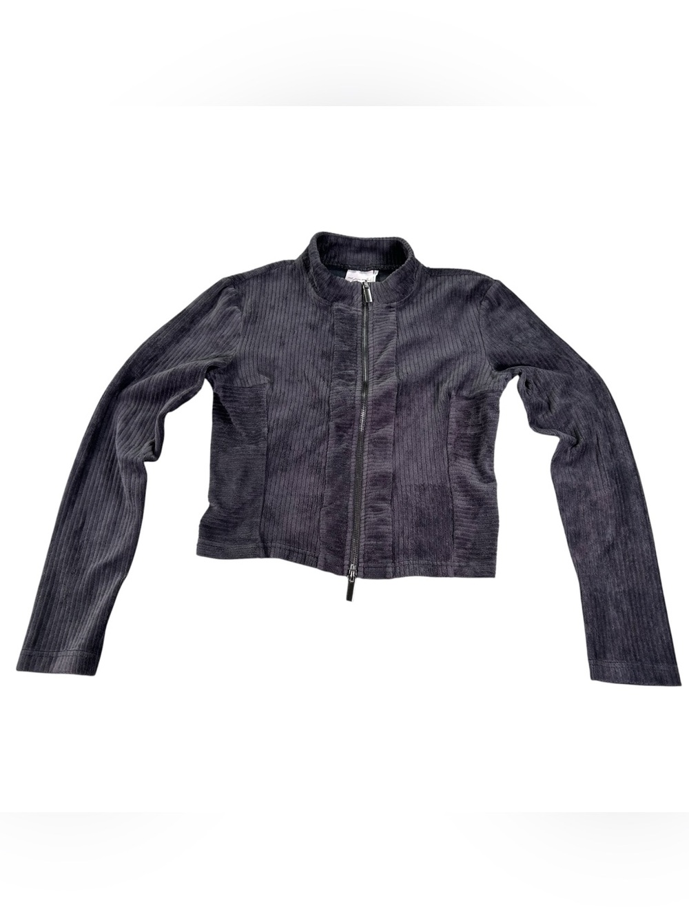 Out From Under Hoxton Velour Track Jacket Women’s S Charcoal Urban Outfitters